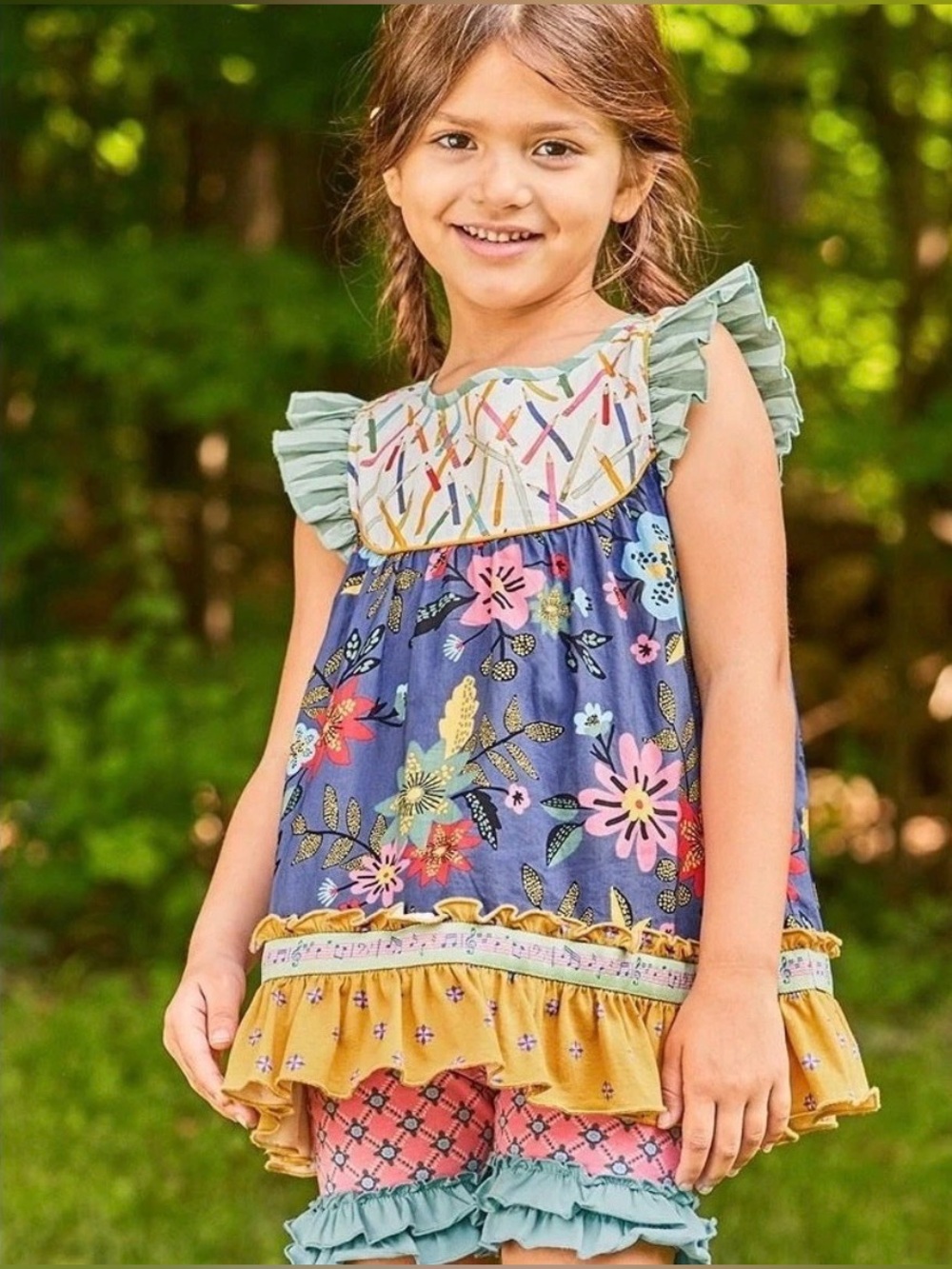 Matilda Jane Choose Your Own Path Flying Colors Tunic Top Girl’s Size 6 Pencils